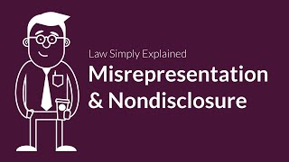 Misrepresentation and Nondisclosure  Contracts  Defenses amp Excuses [upl. by Hedges]