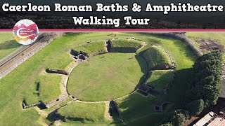 CAERLEON ROMAN BATHS amp AMPHITHEATRE WALES  Walking Tour  Pinned on Places [upl. by Yedsnil]