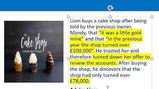 How to apply misrepresentation Liam cupcake scenario [upl. by Edgerton]