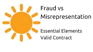 Fraud vs Misrepresentation  Other Essential Elements of a Valid Contract  CA CPT  CS amp CMA [upl. by Mcdougall]